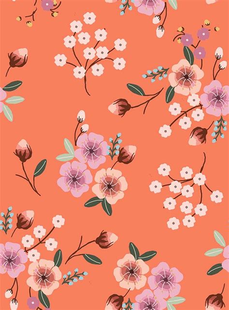 All Over Print Flower Background Wallpaper Floral Illustrations