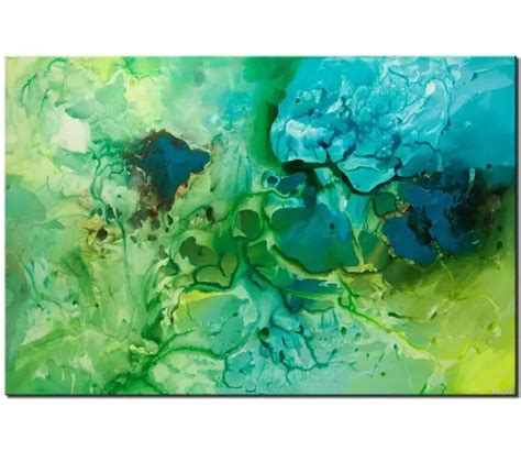 Painting For Sale Canvas Print Of Big Contemporary Green Blue Teal