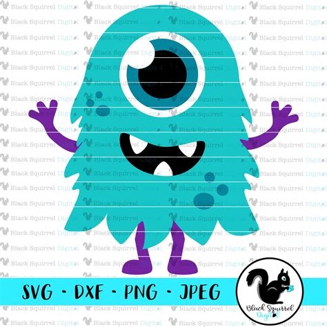 Little Monster Svg Silly Monsters One Eyed Furry Fuzzy Etsy