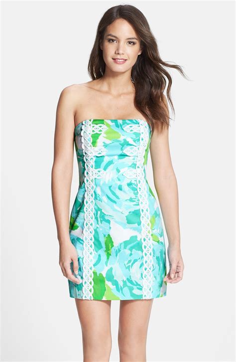 Lilly Pulitzer® Tansy Lace Trim Print Strapless Dress Nordstrom