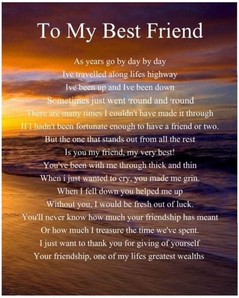 Personalised To My Best Friend Poem Birthday Christmas Gift Present