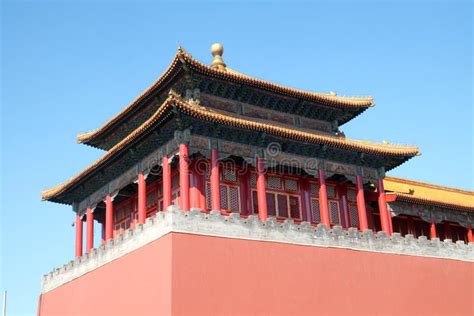 Solemn Tower The Meridian Gate Wumen In The Forbidden City Beijing