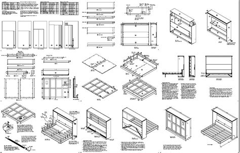 Murphy 8 Panel Horizontal Queen Wall Bed Plans Design 7qhwb Etsy