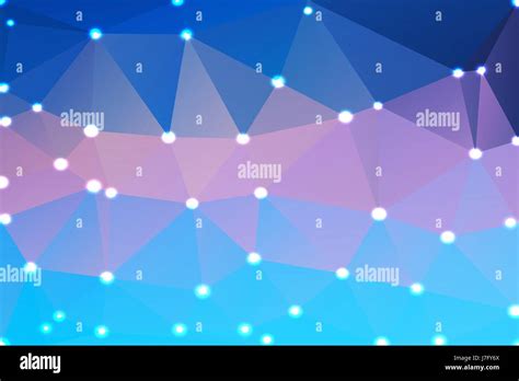 Blue Shades Pink Abstract Low Poly Geometric Background With Defocused