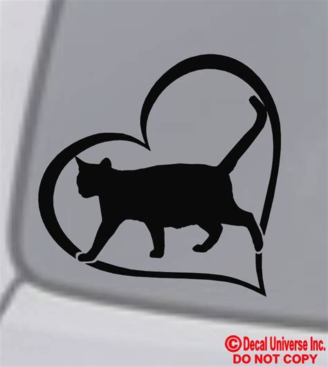 Cat Heart Vinyl Decal Will Stick To Just About Any Clean Smooth