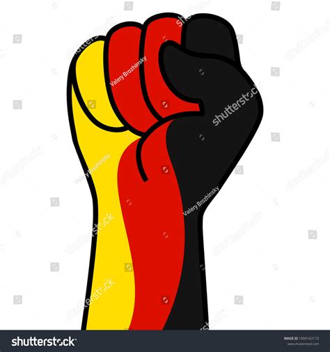 Raised German Fist Flag Hand Germany Stock Vector Royalty Free