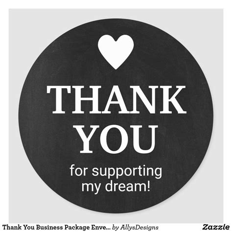 Thank You Business Package Envelope Classic Round Sticker Zazzle