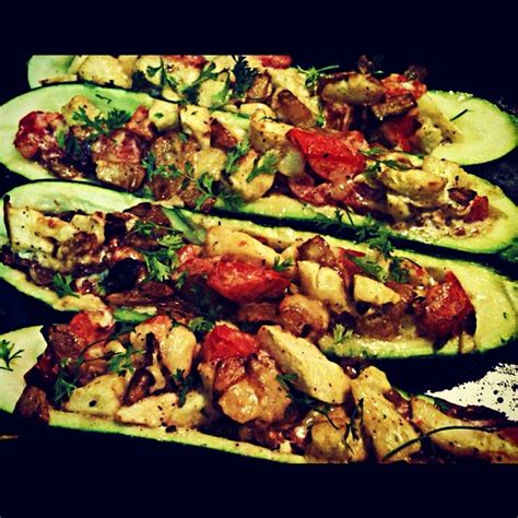 Gather stuffing ingredients bases on recipe (i'm making a half recipe this time) i use any bread i happen to have for the crumbs. Easy Vegetarian Recipes: Stuffed Zucchini Boats