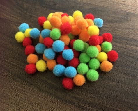 Pack Of Mini Pom Poms Cm Colorful Pompoms For Diy Etsy