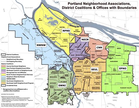Portland Oregon Neighborhoods Map