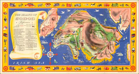 Railway Map Of The Island Of Sodor Where Thomas The Tank Engine And