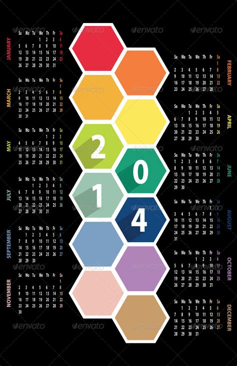 3 Colors Modern Calendar Template By Kazierfan Graphicriver
