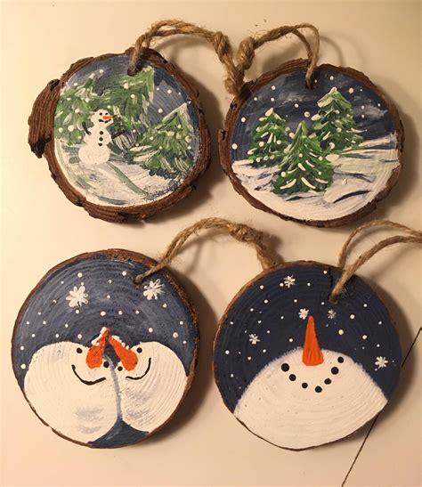 Hand Painted Wooden Ornaments By Grams2hearts On Etsy Etsy