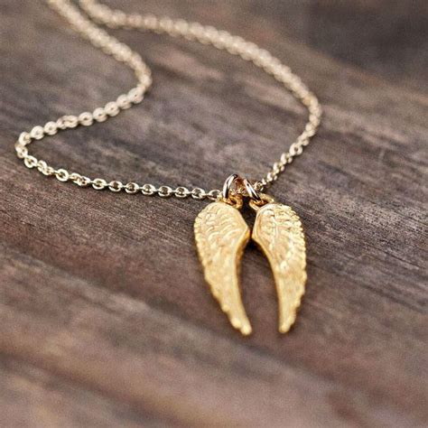 Luxe Angel Wings Gold Necklace 24k Gold Vermeil Wings By Burnish 39