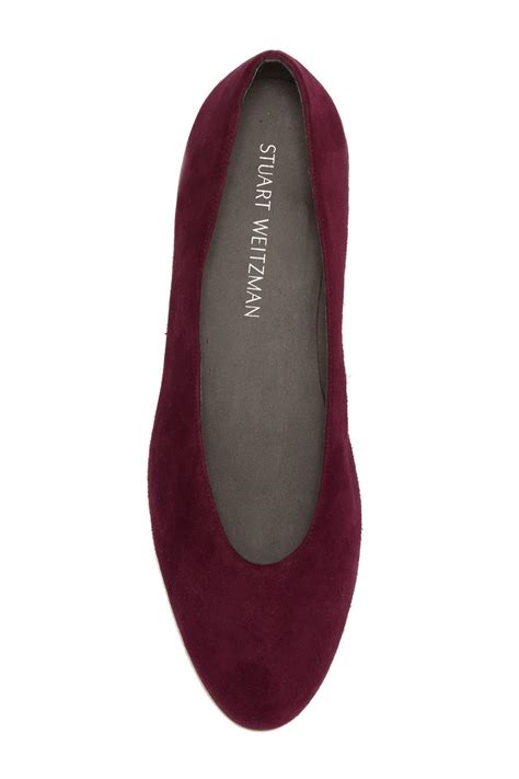 Stuart Weitzman Suede Chic Pearl Ballet Flat Lyst