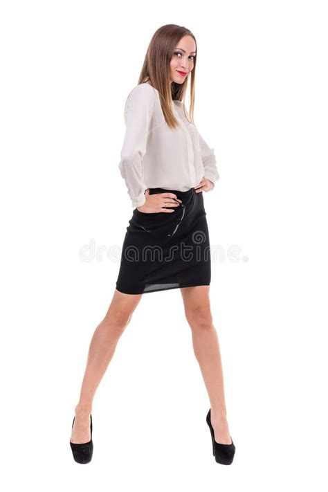 Full Length Portrait Of A Young Business Woman Stock Image Image Of