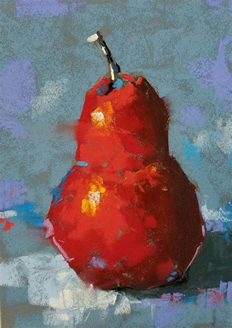 Red Bartlett No 4 By Cynthia Haase Pastel 7 X 5 Lemon Painting Red