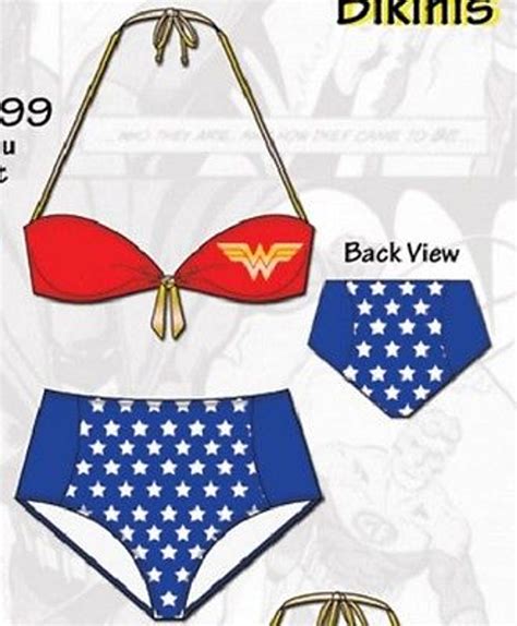Summer 14 Wonder Woman Bandeau Hi Waist Dc Comics Bikini Bathing Suit
