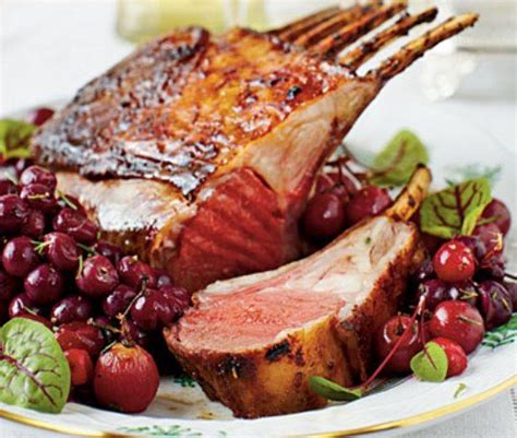 Honey Curry Glazed Lamb With Roasted Grapes And Cranberries Holiday