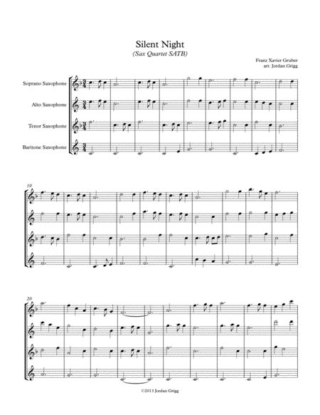 Silent Night For Alto Saxophone And Piano Free Music Sheet