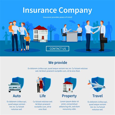 Check spelling or type a new query. Insurance Company One Page Website 477672 Vector Art at ...