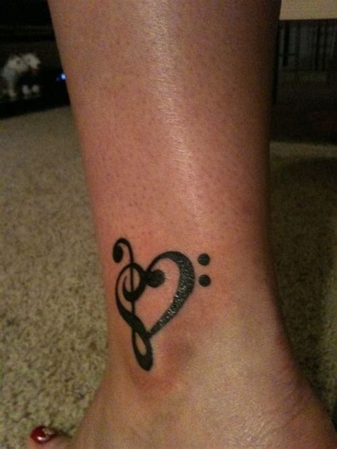 Treblebass Clef Heart Tattoo Picture At Picture