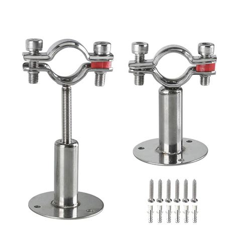 Buy Stainless Steel Wall Mount Ceiling Mount Pipe Supports 2pcs