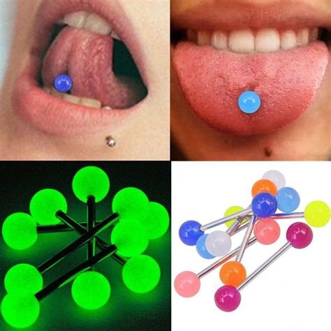 20pcslot Plastic Tongue Piercing Barbell Bars Piercing Tongue Rings