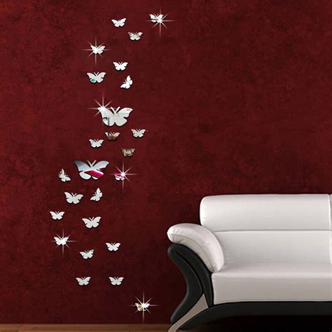 25pcs Acrylic Butterfly Decorative Mirror Wall Stickers Environmentally