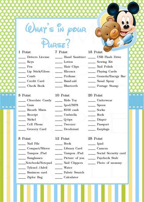 Baby Shower Games Disney Baby Mickey Mouse Inspired Baby Disney Baby