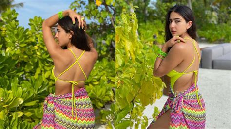 Sara Ali Khan Looks Exquisite As She Poses In Sexy Yellow Bikini Drops
