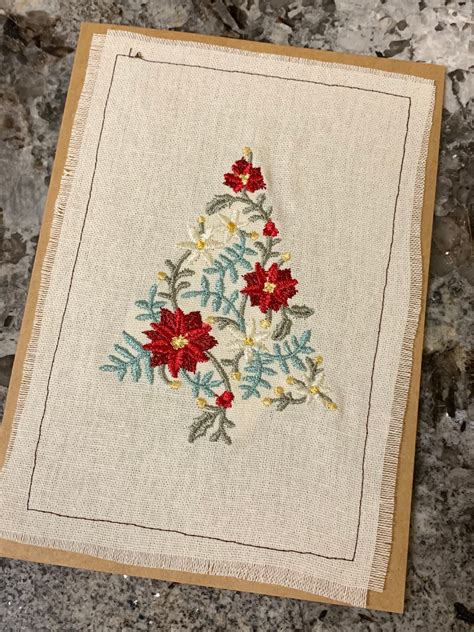 Handmade Embroidered Christmas Card Etsy