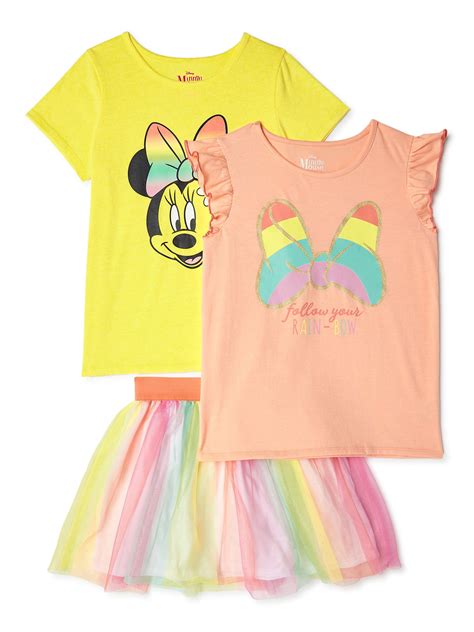 Disney Minnie Mouse Girls Mix And Match 3 Piece Skirt Set Sizes 4 16