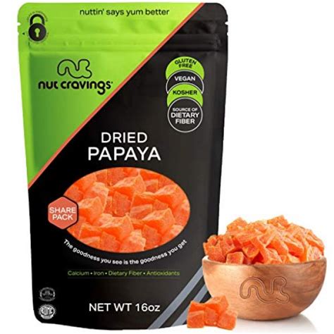 Sun Dried Papaya Chunks With Sugar Added 16oz 1 Pound
