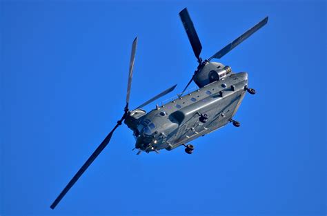 Chinook Helicopters Carry Out Live Fire Training At Lincolnshire Range