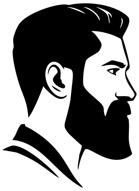 Onlinelabels Clip Art Bearded Man Profile