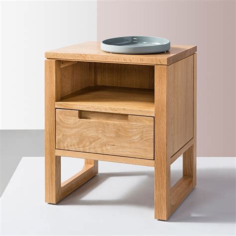 Bruno 1 Drawer Bedside Table Solid Oak 42x35x49cm