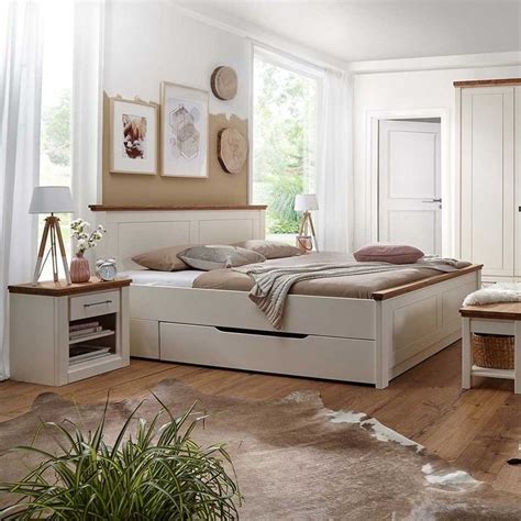 Traumhafte schlafzimmer mit betten in holz leder stoff in jeder ausführung schränken schrankräumen nachtkästchen und beimöbel in verschiedenen holzarten. 180x200 Landhaus Bett & Nachttische - optional mit Bettkasten - Meicus (3-teilig) | Landhaus ...