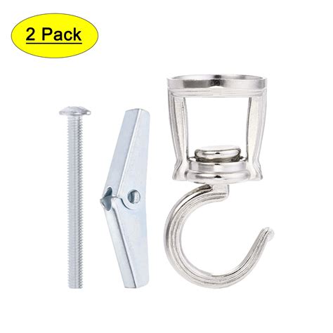 Uxcell Swivel Ceiling Hooks With Hardware Zinc Alloy Silver Tone 2pcs