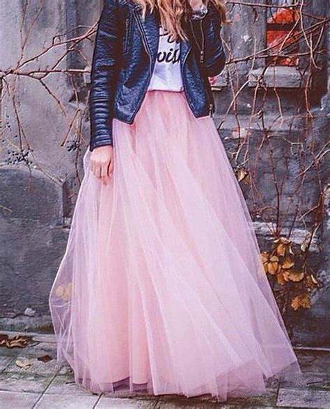 Long Light Pink Tulle Tutu Skirt Maxi Skirt Color Of Your Chose Tulle Skirts Outfit Pink