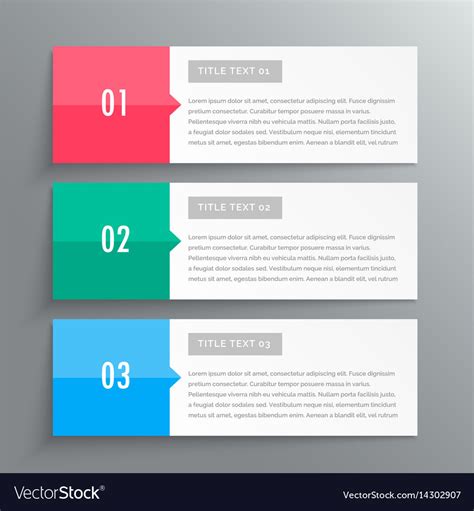 Infographic Banners Showing Three Steps For Your Vector Image