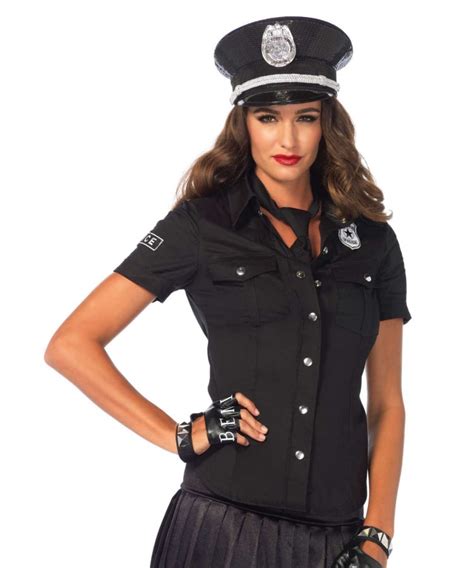 Police Woman Costume Shirt Cop Costumes For Women