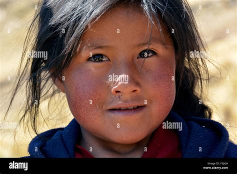 Native Peruvian girl, portrait, Cusco, Peru Stock Photo ...