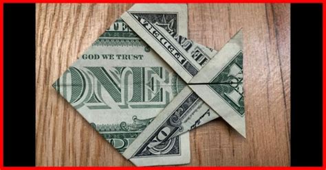 Dollar Bill Origami Fish Easy 6 Step Fold The Daily Dabble