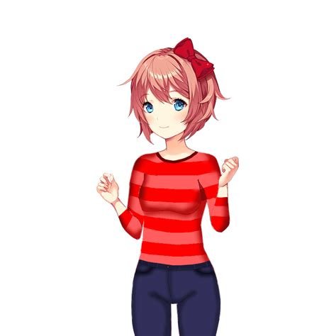 Sayoris Red Striped Shirt And Jeans Sprite Feel Free To Use But