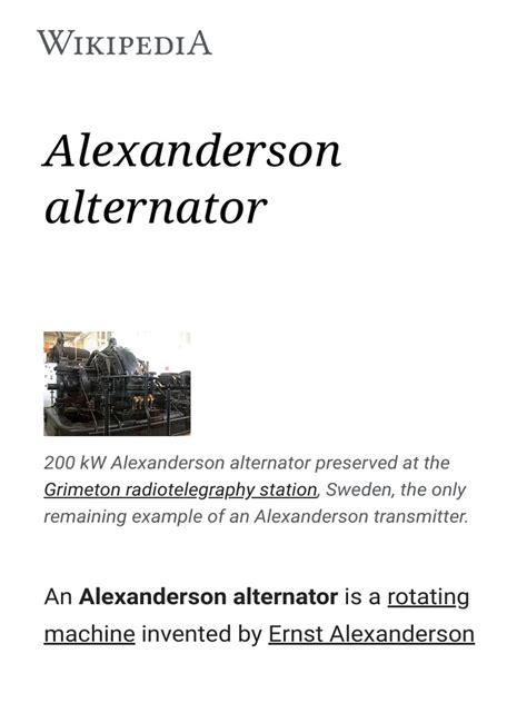 Alexanderson Alternator Wikipedia Pdf Broadcasting Electrical