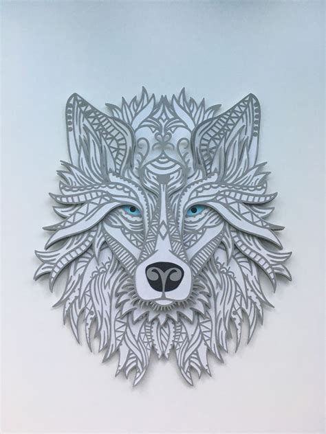 3d Mandala Grey Wolf Layered Cricut Design Space Project Beejui