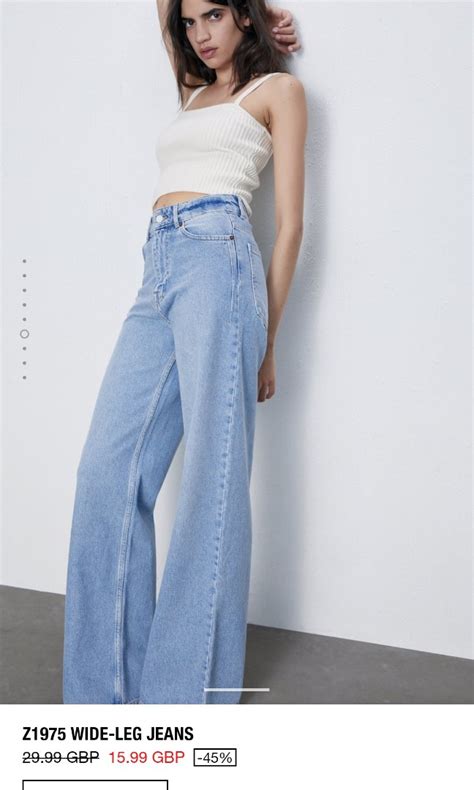 Zara High Waisted Wide Leg Jeans Womens Fashion Bottoms Jeans On