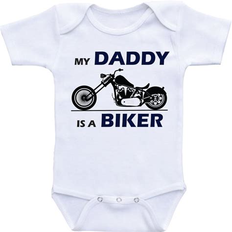 Motorcycle My Daddy Is A Biker Daddy Bike Rider Baby Shirt