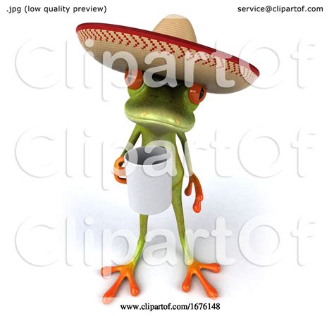 3d Green Mexican Frog On A White Background By Julos 1676148
